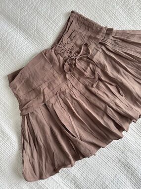 Mustard Seed Scrunched Up Mini Skirt